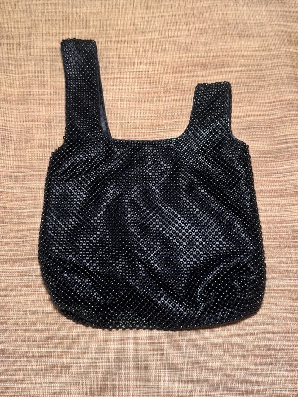 Vintage Jessica McClintock Black Beaded Mini Bag